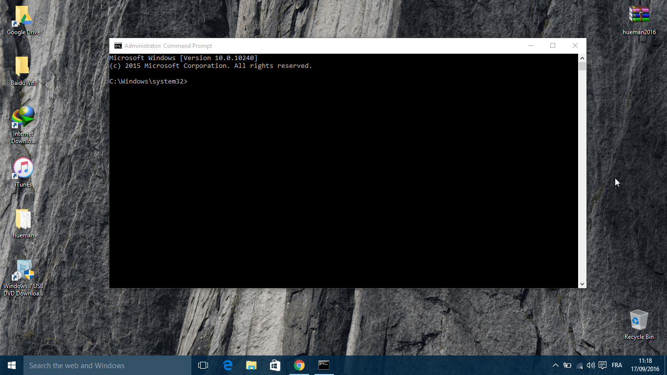 لوحة الأوامر في Windows 10